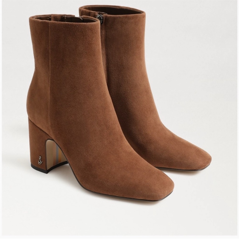 Sam Edelman Fawn Brown Suede Ankle Boots Sz 7.5